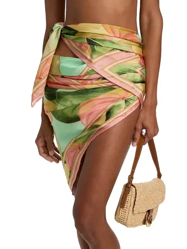 Farm Rio Women's Anturium Leaves Sarong - Light Green | Thumbnail 3 Farm Rio Women's Anturium Leaves Sarong - Light Green | Thumbnail 3
