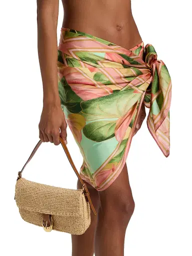 Farm Rio Women's Anturium Leaves Sarong - Light Green | Thumbnail 4 Farm Rio Women's Anturium Leaves Sarong - Light Green | Thumbnail 4