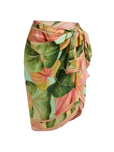 Farm Rio Women's Anturium Leaves Sarong - Light Green | Thumbnail 1 Farm Rio Women's Anturium Leaves Sarong - Light Green | Thumbnail 1