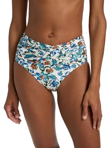 Farm Rio Women's Flora Tile Hot Pants Bikini Bottom - Off White | Thumbnail 3 Farm Rio Women's Flora Tile Hot Pants Bikini Bottom - Off White | Thumbnail 3