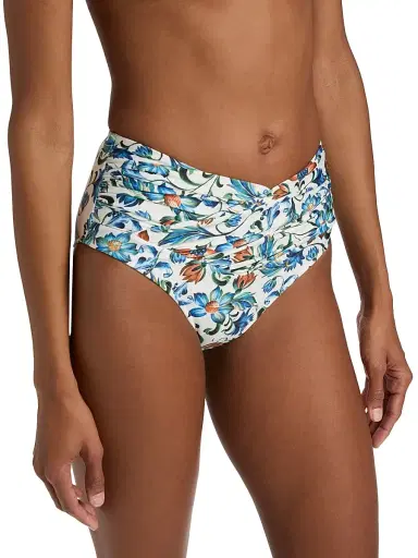 Farm Rio Women's Flora Tile Hot Pants Bikini Bottom - Off White | Thumbnail 4 Farm Rio Women's Flora Tile Hot Pants Bikini Bottom - Off White | Thumbnail 4