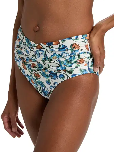 Farm Rio Women's Flora Tile Hot Pants Bikini Bottom - Off White | Thumbnail 6 Farm Rio Women's Flora Tile Hot Pants Bikini Bottom - Off White | Thumbnail 6