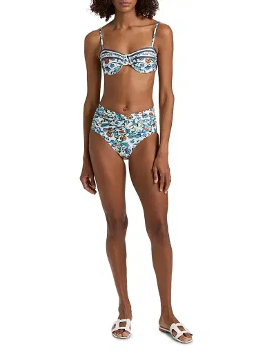 Farm Rio Women's Flora Tile Underwire Bikini Top - Off White | Thumbnail 2 Farm Rio Women's Flora Tile Underwire Bikini Top - Off White | Thumbnail 2