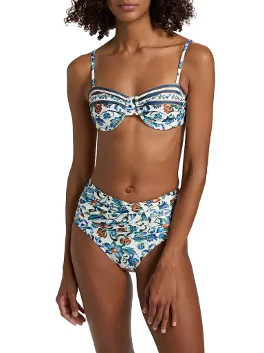 Farm Rio Women's Flora Tile Underwire Bikini Top - Off White | Thumbnail 3 Farm Rio Women's Flora Tile Underwire Bikini Top - Off White | Thumbnail 3