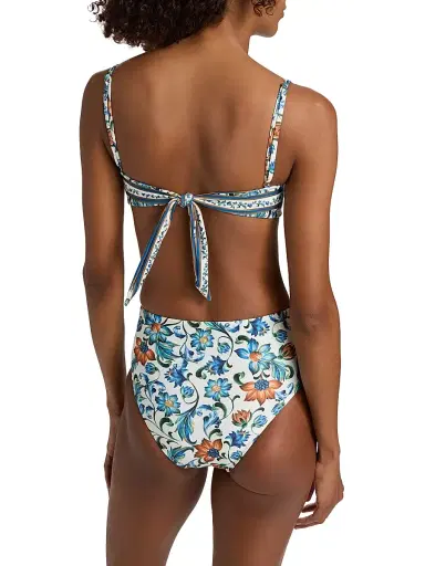 Farm Rio Women's Flora Tile Underwire Bikini Top - Off White | Thumbnail 5 Farm Rio Women's Flora Tile Underwire Bikini Top - Off White | Thumbnail 5