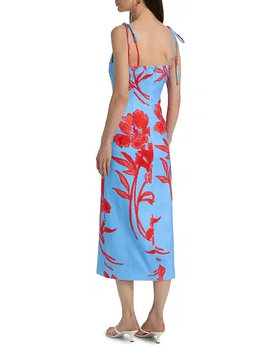 Cara Cara Women's Chelsea Floral Linen Midi-Dress - Flora Shadow Sky | Thumbnail 5 Cara Cara Women's Chelsea Floral Linen Midi-Dress - Flora Shadow Sky | Thumbnail 5