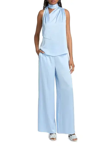 Generation Love Women's Caliope Hammered Satin Scarf Blouse - Light Blue - Size XL | Thumbnail 2 Generation Love Women's Caliope Hammered Satin Scarf Blouse - Light Blue - Size XL | Thumbnail 2
