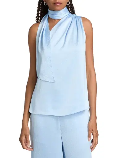 Generation Love Women's Caliope Hammered Satin Scarf Blouse - Light Blue - Size XL | Thumbnail 3 Generation Love Women's Caliope Hammered Satin Scarf Blouse - Light Blue - Size XL | Thumbnail 3