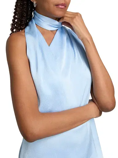 Generation Love Women's Caliope Hammered Satin Scarf Blouse - Light Blue - Size XL | Thumbnail 6 Generation Love Women's Caliope Hammered Satin Scarf Blouse - Light Blue - Size XL | Thumbnail 6