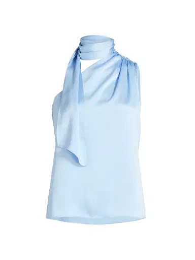 Generation Love Women's Caliope Hammered Satin Scarf Blouse - Light Blue - Size XL | Thumbnail 1 Generation Love Women's Caliope Hammered Satin Scarf Blouse - Light Blue - Size XL | Thumbnail 1