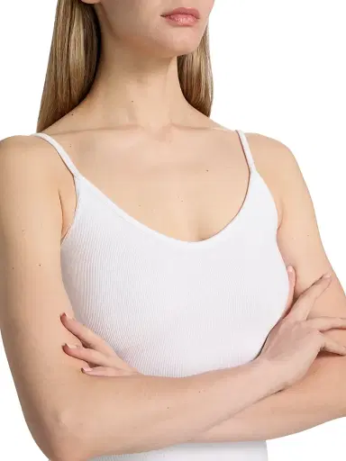 L'AGENCE Women's Lunara Rib-Knit Tank - White | Thumbnail 6 L'AGENCE Women's Lunara Rib-Knit Tank - White | Thumbnail 6