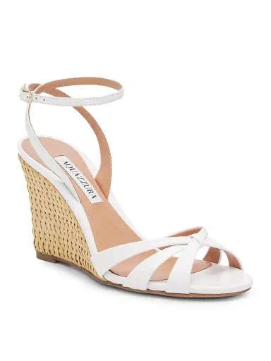 Aquazzura Women's Tati 85MM Leather Espadrille Wedge Sandals - White | Thumbnail 2 Aquazzura Women's Tati 85MM Leather Espadrille Wedge Sandals - White | Thumbnail 2