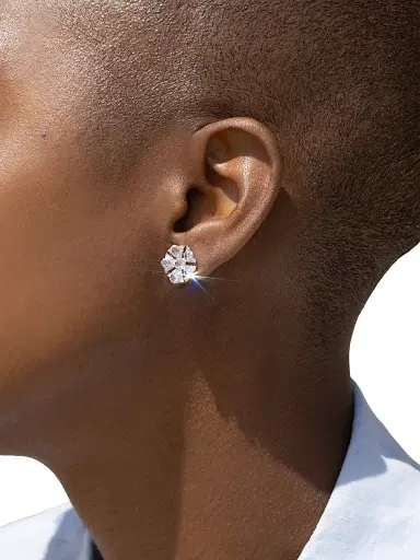 64 Facets Women's Floral Tulip 18K White Gold & 1.75 TCW Diamond Stud Earrings - White Gold | Thumbnail 2 64 Facets Women's Floral Tulip 18K White Gold & 1.75 TCW Diamond Stud Earrings - White Gold | Thumbnail 2