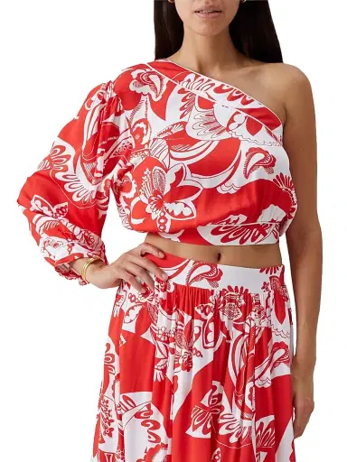 Melissa Odabash Women's High Summer Rania Printed One-Shoulder Top - Floral | Thumbnail 3 Melissa Odabash Women's High Summer Rania Printed One-Shoulder Top - Floral | Thumbnail 3