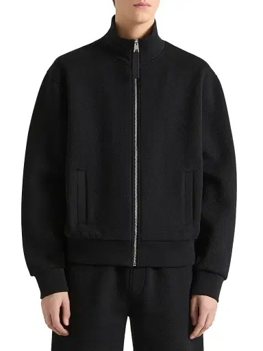 Givenchy Men's Herringbone Sweatshirt with Jacquard - Black | Thumbnail 4 Givenchy Men's Herringbone Sweatshirt with Jacquard - Black | Thumbnail 4