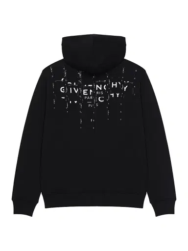 Givenchy Men's Zipped Hoodie in Fleece with Photographic Negative Print - Black | Thumbnail 2 Givenchy Men's Zipped Hoodie in Fleece with Photographic Negative Print - Black | Thumbnail 2