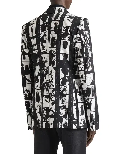 Givenchy Men's Fitted Jacket in Cotton with Photographic Negative - Black White | Thumbnail 5 Givenchy Men's Fitted Jacket in Cotton with Photographic Negative - Black White | Thumbnail 5