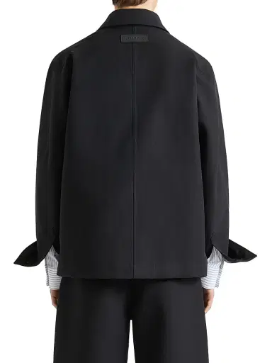 Givenchy Men's Couture Seam Overshirt Jacket in Cotton with Checked Reverse - Black | Thumbnail 4 Givenchy Men's Couture Seam Overshirt Jacket in Cotton with Checked Reverse - Black | Thumbnail 4