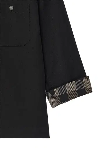 Givenchy Men's Couture Seam Overshirt Jacket in Cotton with Checked Reverse - Black | Thumbnail 6 Givenchy Men's Couture Seam Overshirt Jacket in Cotton with Checked Reverse - Black | Thumbnail 6