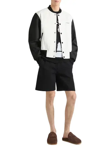 Givenchy Men's Bi-Material Blouson Jacket with Photographic Negative Print - Black | Thumbnail 2 Givenchy Men's Bi-Material Blouson Jacket with Photographic Negative Print - Black | Thumbnail 2