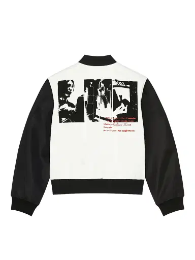 Givenchy Men's Bi-Material Blouson Jacket with Photographic Negative Print - Black | Thumbnail 3 Givenchy Men's Bi-Material Blouson Jacket with Photographic Negative Print - Black | Thumbnail 3