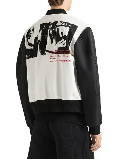 Givenchy Men's Bi-Material Blouson Jacket with Photographic Negative Print - Black | Thumbnail 6 Givenchy Men's Bi-Material Blouson Jacket with Photographic Negative Print - Black | Thumbnail 6