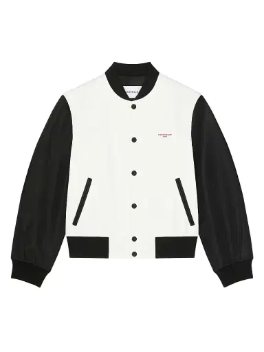 Givenchy Men's Bi-Material Blouson Jacket with Photographic Negative Print - Black | Thumbnail 1 Givenchy Men's Bi-Material Blouson Jacket with Photographic Negative Print - Black | Thumbnail 1