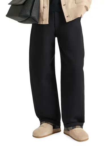 Givenchy Men's Couture Seam Pants in Flannel with Checked Reverse - Black | Thumbnail 3 Givenchy Men's Couture Seam Pants in Flannel with Checked Reverse - Black | Thumbnail 3