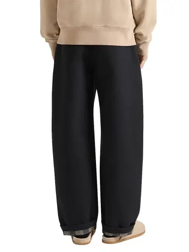 Givenchy Men's Couture Seam Pants in Flannel with Checked Reverse - Black | Thumbnail 4 Givenchy Men's Couture Seam Pants in Flannel with Checked Reverse - Black | Thumbnail 4