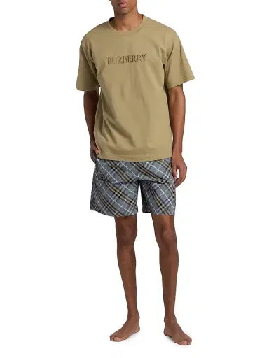 Burberry Men's Checked Swim Shorts - Wave Blue Check | Thumbnail 2 Burberry Men's Checked Swim Shorts - Wave Blue Check | Thumbnail 2