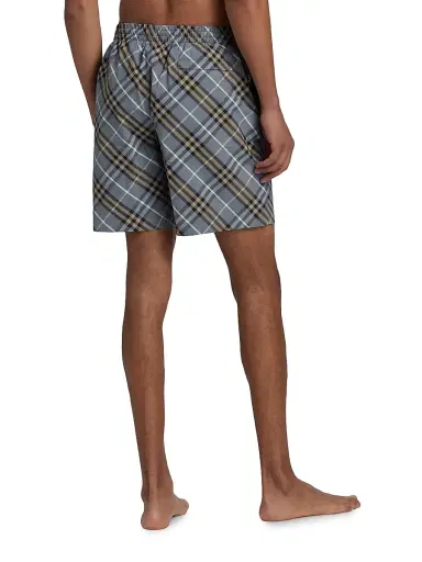 Burberry Men's Checked Swim Shorts - Wave Blue Check | Thumbnail 5 Burberry Men's Checked Swim Shorts - Wave Blue Check | Thumbnail 5