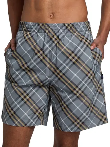 Burberry Men's Checked Swim Shorts - Wave Blue Check | Thumbnail 6 Burberry Men's Checked Swim Shorts - Wave Blue Check | Thumbnail 6