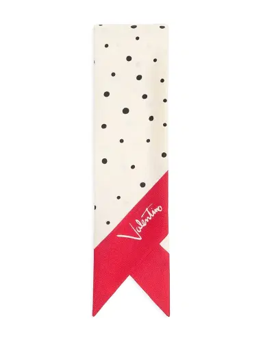 Valentino Garavani Women's Little Stars Starry Silk Bandeau Scarf - Vanilla | Thumbnail 2 Valentino Garavani Women's Little Stars Starry Silk Bandeau Scarf - Vanilla | Thumbnail 2