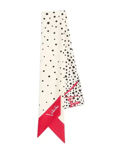 Valentino Garavani Women's Little Stars Starry Silk Bandeau Scarf - Vanilla | Thumbnail 1 Valentino Garavani Women's Little Stars Starry Silk Bandeau Scarf - Vanilla | Thumbnail 1