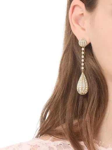 Valentino Garavani Women's Poetique Des Gouttes Earrings in Metal and Swarovski Crystals - Gold Crystal | Thumbnail 2 Valentino Garavani Women's Poetique Des Gouttes Earrings in Metal and Swarovski Crystals - Gold Crystal | Thumbnail 2