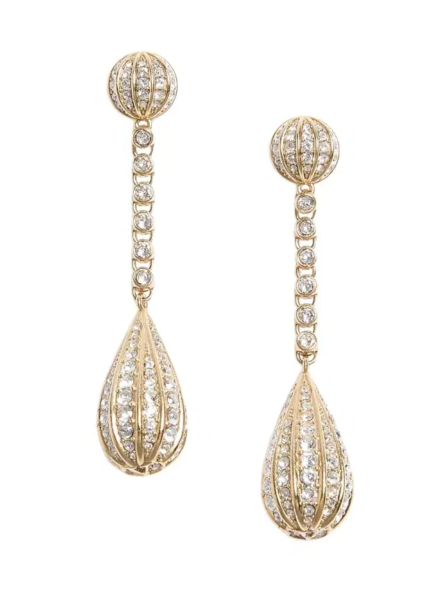 Women's Poetique Des Gouttes Earrings in Metal and Swarovski Crystals - Gold Crystal Women's Poetique Des Gouttes Earrings in Metal and Swarovski Crystals - Gold Crystal
