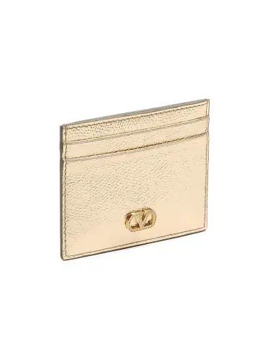 Valentino Garavani Women's VLogo Signature Card Holder - Gold Crystal | Thumbnail 2 Valentino Garavani Women's VLogo Signature Card Holder - Gold Crystal | Thumbnail 2