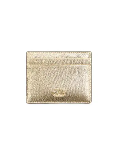 Valentino Garavani Women's VLogo Signature Card Holder - Gold Crystal | Thumbnail 1 Valentino Garavani Women's VLogo Signature Card Holder - Gold Crystal | Thumbnail 1