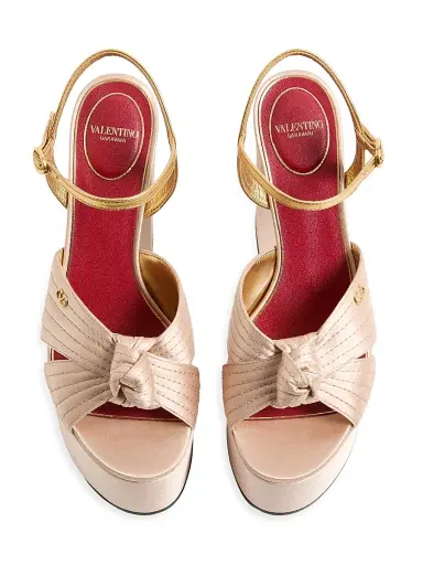 Valentino Garavani Women's Sandals with 125MM Crasher Platform in Satin | Thumbnail 4 Valentino Garavani Women's Sandals with 125MM Crasher Platform in Satin | Thumbnail 4