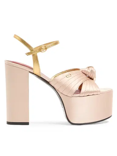 Valentino Garavani Women's Sandals with 125MM Crasher Platform in Satin | Thumbnail 1 Valentino Garavani Women's Sandals with 125MM Crasher Platform in Satin | Thumbnail 1