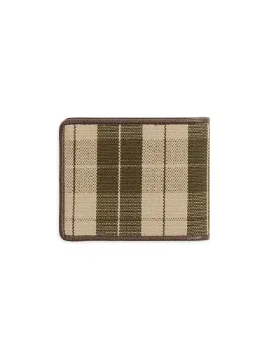 Valentino Garavani Men's VLogo Signature Wallet in Checked Fabric - Green Beige | Thumbnail 4 Valentino Garavani Men's VLogo Signature Wallet in Checked Fabric - Green Beige | Thumbnail 4
