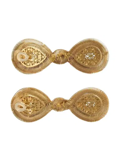 Valentino Garavani Women's Pas Plus Earrings in Metal, Resin, and Swarovski Crystals - Gold Emerald | Thumbnail 4 Valentino Garavani Women's Pas Plus Earrings in Metal, Resin, and Swarovski Crystals - Gold Emerald | Thumbnail 4