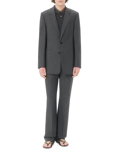 Valentino Garavani Men's Wool Pants - Dark Grey | Thumbnail 2 Valentino Garavani Men's Wool Pants - Dark Grey | Thumbnail 2