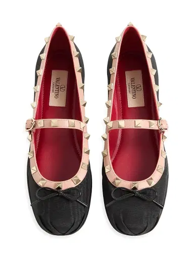 Valentino Garavani Women's Rockstud Mary-Jane Ballets - Black - Size 12 | Thumbnail 4 Valentino Garavani Women's Rockstud Mary-Jane Ballets - Black - Size 12 | Thumbnail 4