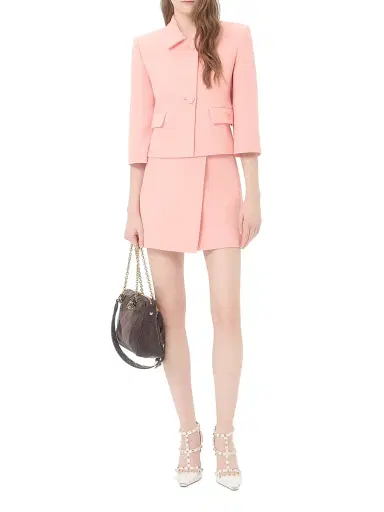 Valentino Garavani Women's Wool Crepe Jacket - Pink | Thumbnail 2 Valentino Garavani Women's Wool Crepe Jacket - Pink | Thumbnail 2