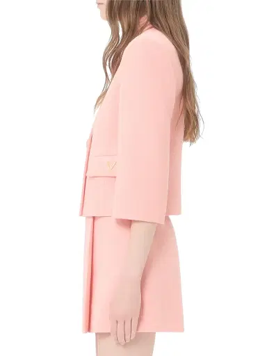 Valentino Garavani Women's Wool Crepe Jacket - Pink | Thumbnail 4 Valentino Garavani Women's Wool Crepe Jacket - Pink | Thumbnail 4