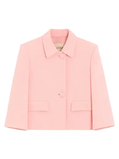 Valentino Garavani Women's Wool Crepe Jacket - Pink | Thumbnail 1 Valentino Garavani Women's Wool Crepe Jacket - Pink | Thumbnail 1