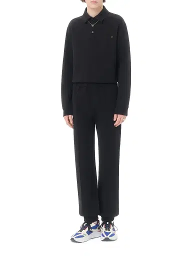Valentino Garavani Men's Cotton Polo Shirt with VGold - Black | Thumbnail 2 Valentino Garavani Men's Cotton Polo Shirt with VGold - Black | Thumbnail 2
