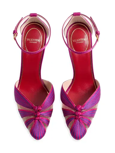 Valentino Garavani Women's Annine Satin 100MM Pumps - Fuchsia Multicolor | Thumbnail 5 Valentino Garavani Women's Annine Satin 100MM Pumps - Fuchsia Multicolor | Thumbnail 5