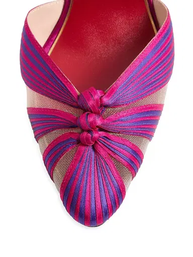 Valentino Garavani Women's Annine Satin 100MM Pumps - Fuchsia Multicolor | Thumbnail 6 Valentino Garavani Women's Annine Satin 100MM Pumps - Fuchsia Multicolor | Thumbnail 6